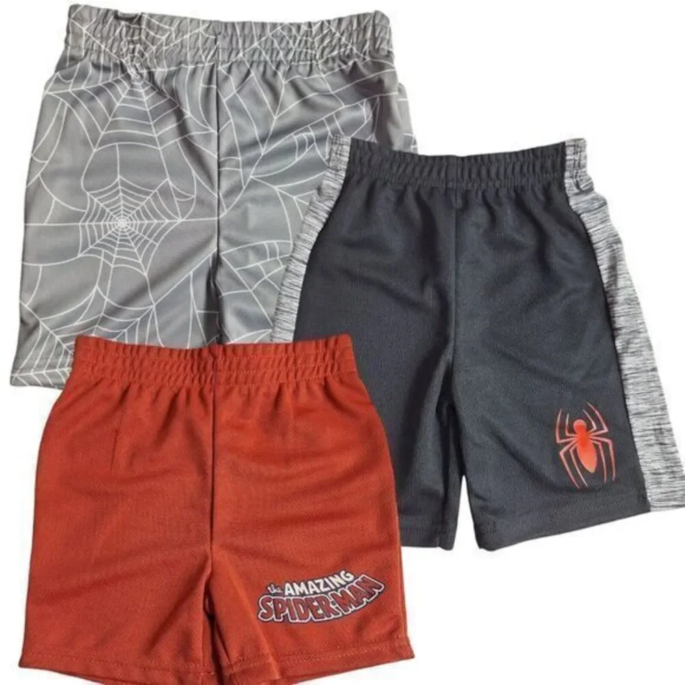 Marvel Spider-Man 5 Piece Set: Red T-shirt White T-shirt Shorts‎ Size 2 New